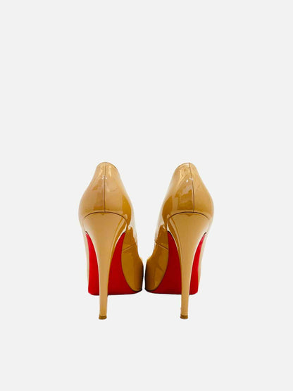 CHRISTIAN LOUBOUTIN Peep Toe Beige Pumps