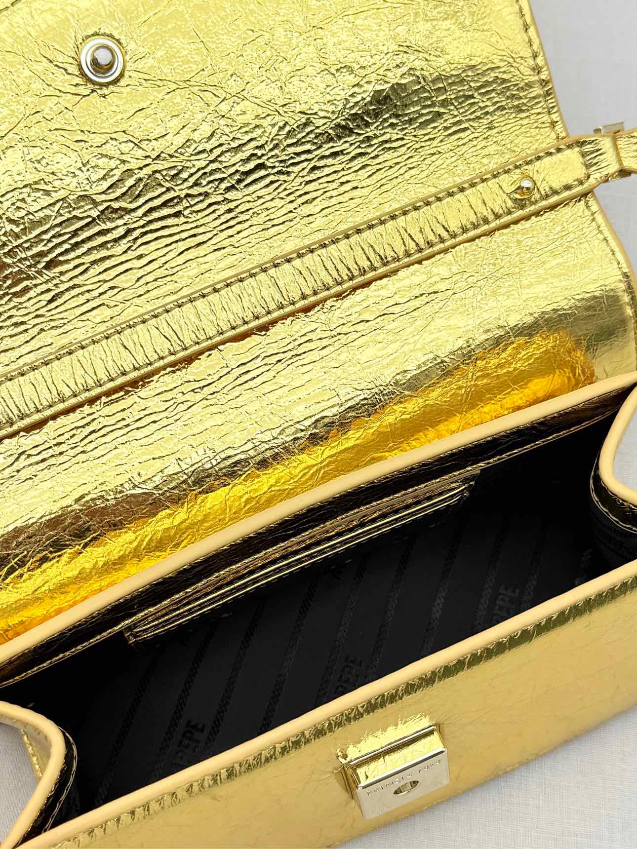 PATRIZIA PEPE Fly Bamby Metallic Gold Top Handle
