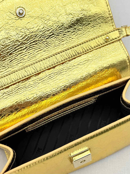 PATRIZIA PEPE Fly Bamby Metallic Gold Top Handle