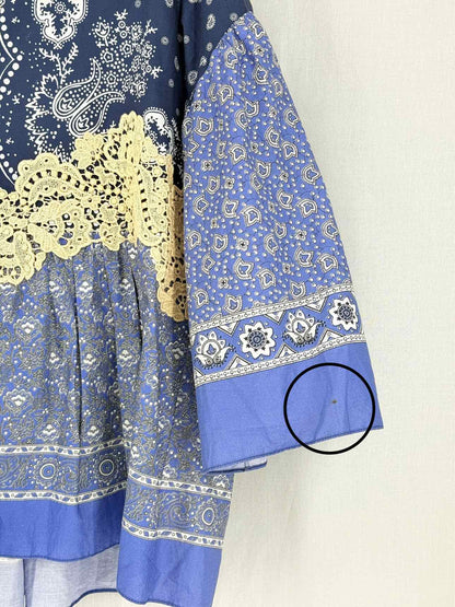 CHLOE Blue Multicolor Printed Size US 0 Blouse