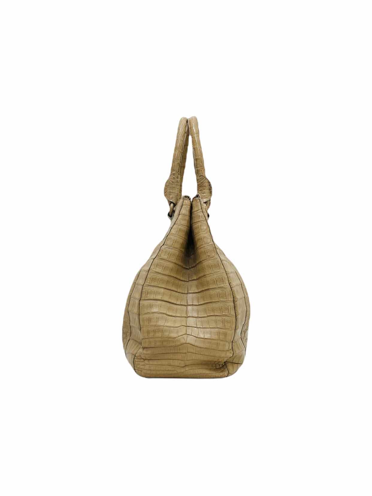 NANCY GONZALEZ Croc Beige Shoulder Bag