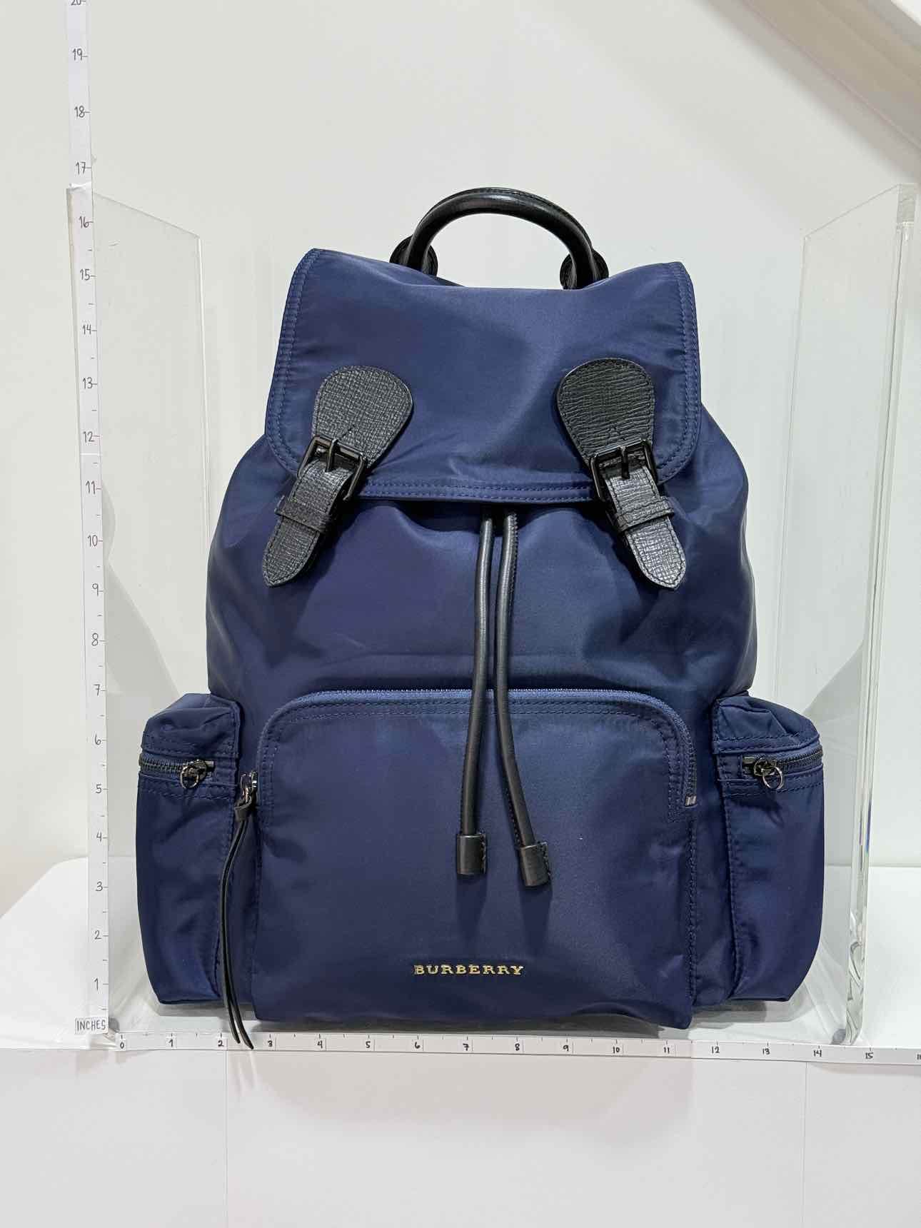 BURBERRY Navy Logo Print Backpack
