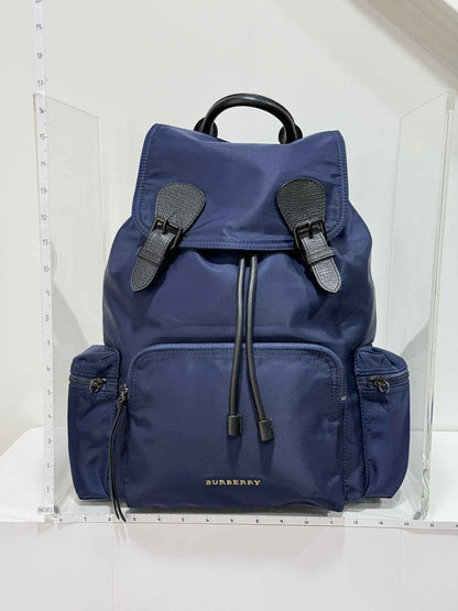 BURBERRY Navy Logo Print Backpack