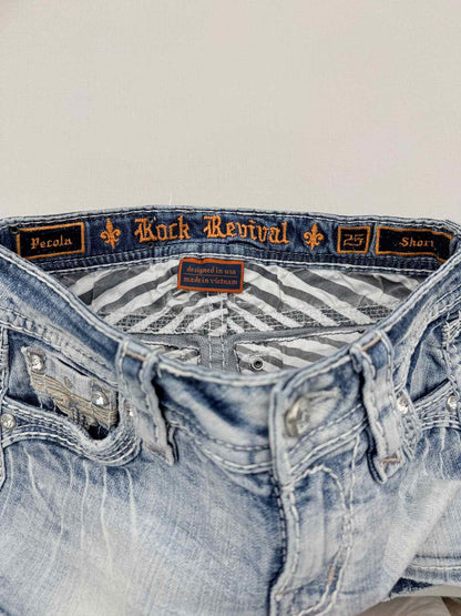 ROCK REVIVAL Pecola Faded Blue Size 25 Shorts