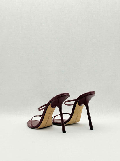 MANGO Burgundy Strappy Size EU 38 Heeled Sandals