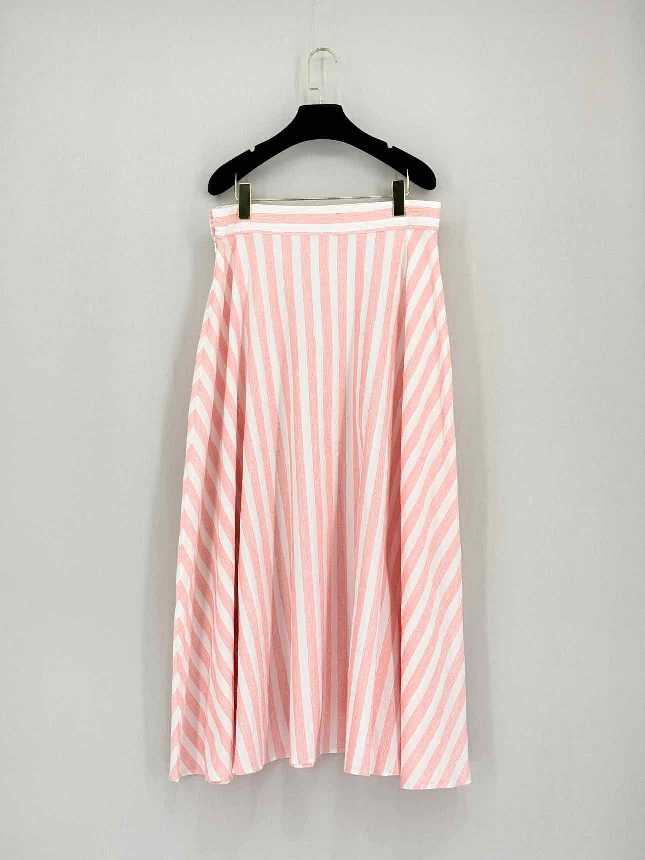 IRIS & INK Pink Striped Size US 10 Midi Skirt
