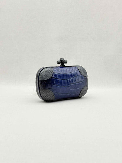BOTTEGA VENETA Knot Royal Blue Clutch