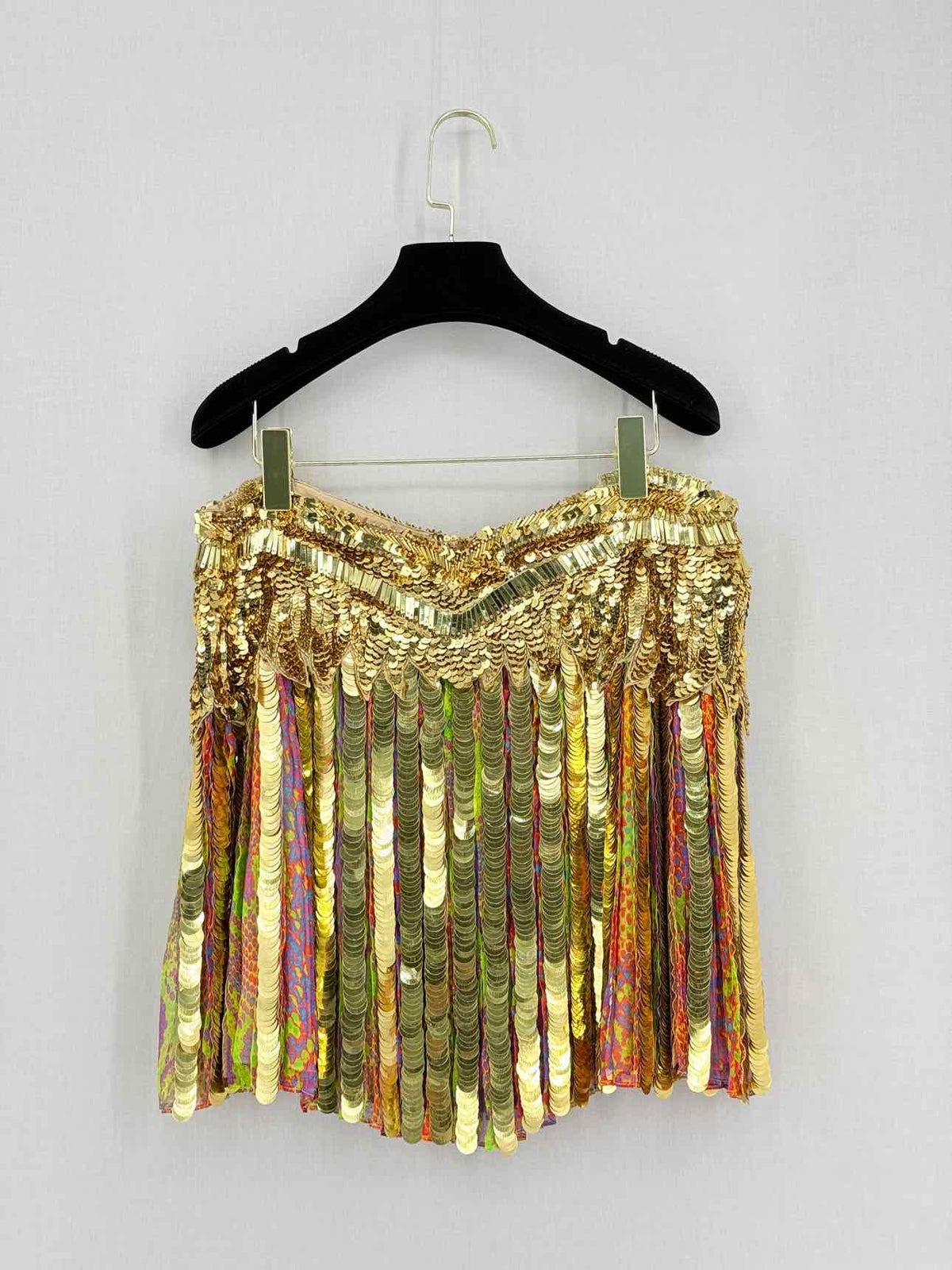 ROBERTO CAVALLI Runway Gold Size US 8 Mini Skirt