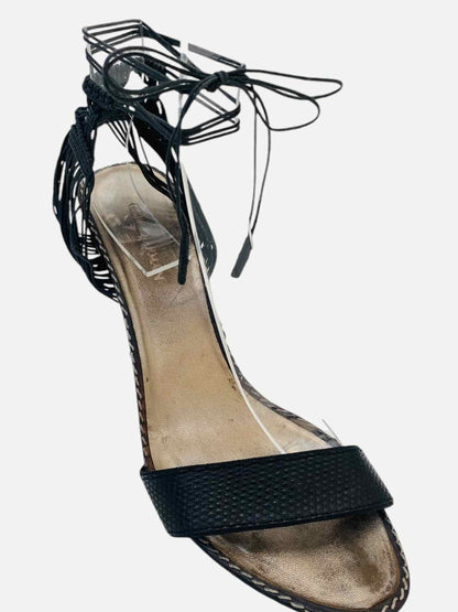 GIORGIO ARMANI Karung Black Heeled Sandals 37