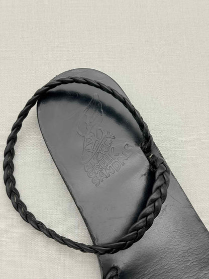 ANCIENT GREEK SANDALS Black Braided Size EU 39 Sandals