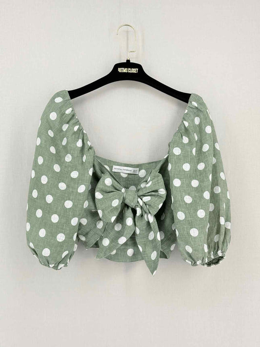 FAITHFULL THE BRAND Idrissy Green Size US 8 Top