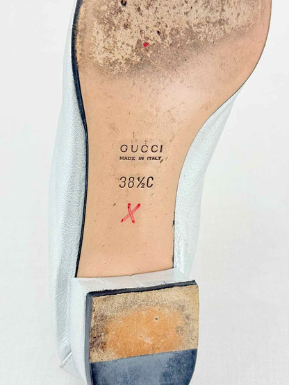 GUCCI Jordaan Silver Size EU 38.5 Loafers