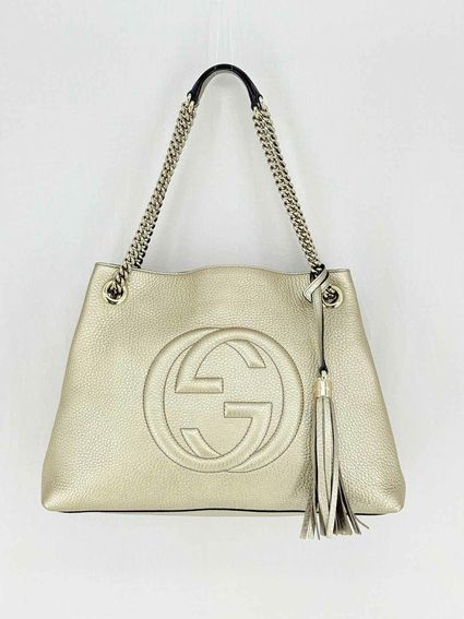 GUCCI Soho Metallic Gold Tote Bag