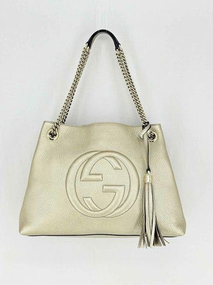 GUCCI Soho Metallic Gold Tote Bag
