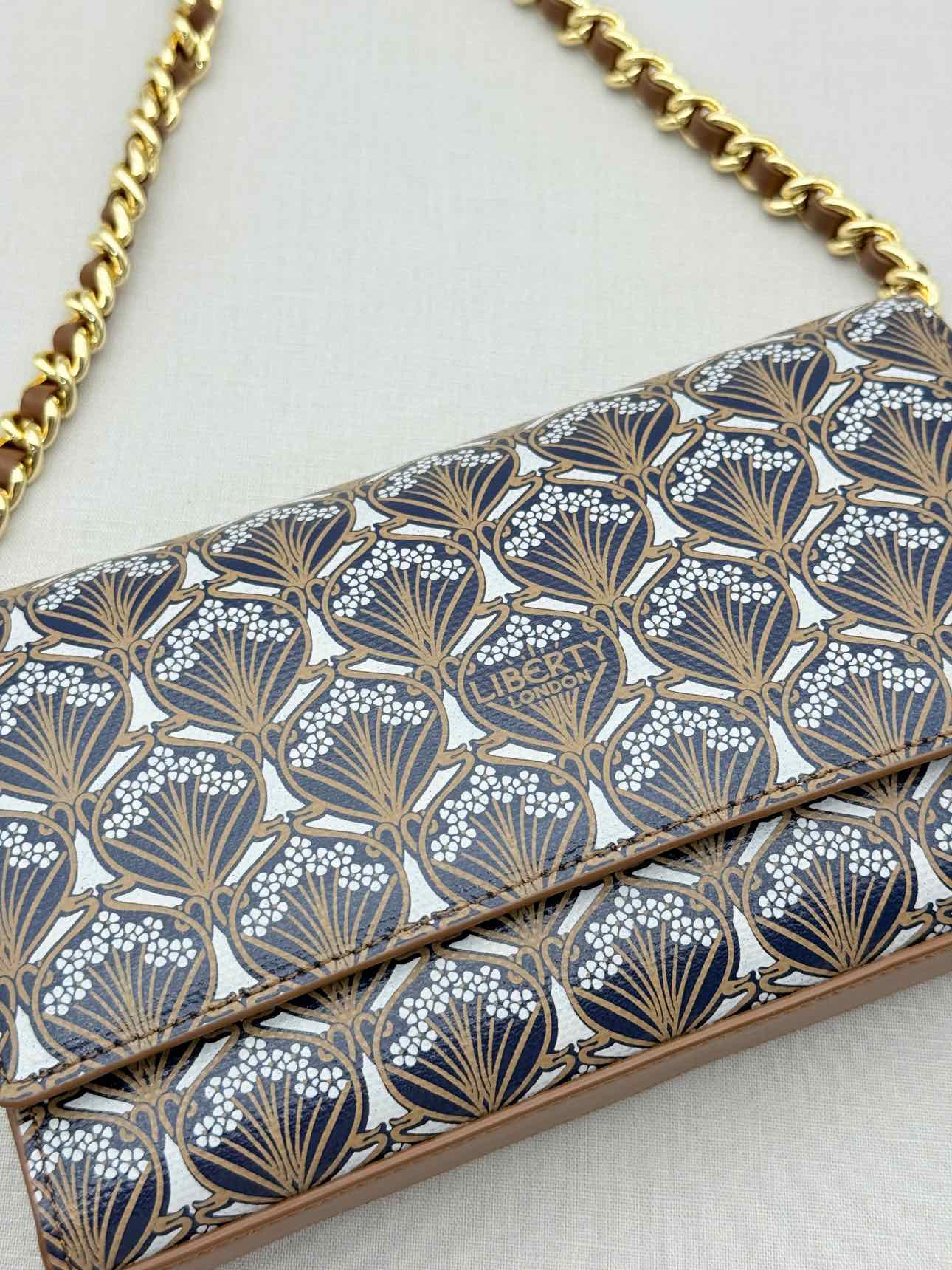LIBERTY Iphis Heddon Brown Logo Print Crossbody