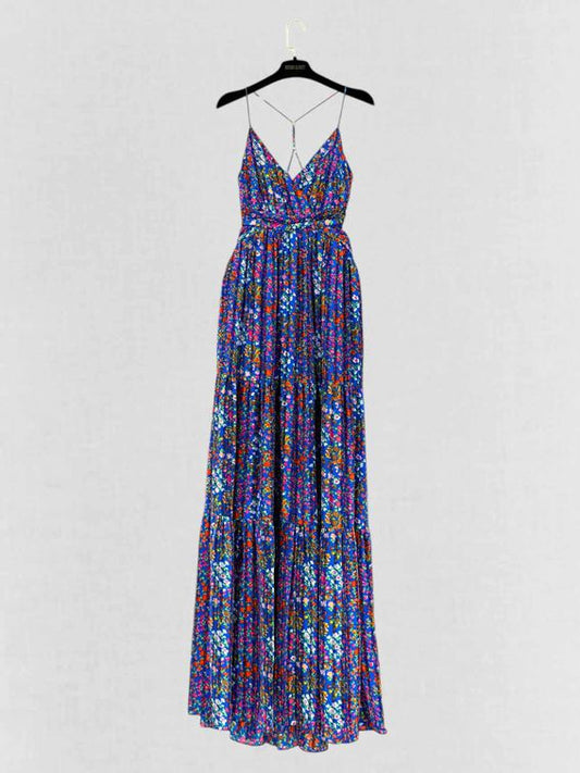 BA&SH Rosy Blue Multicolor Size US 8 Long Dress