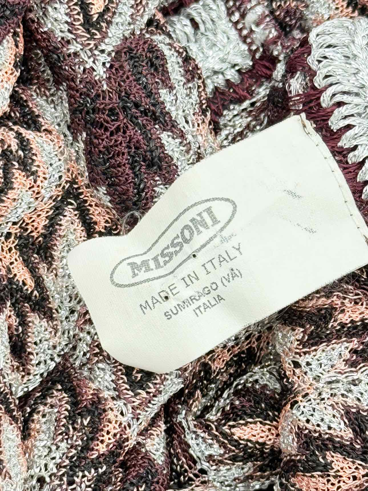 MISSONI Kaftan Brown, Peach & Silver Size US 4 Top