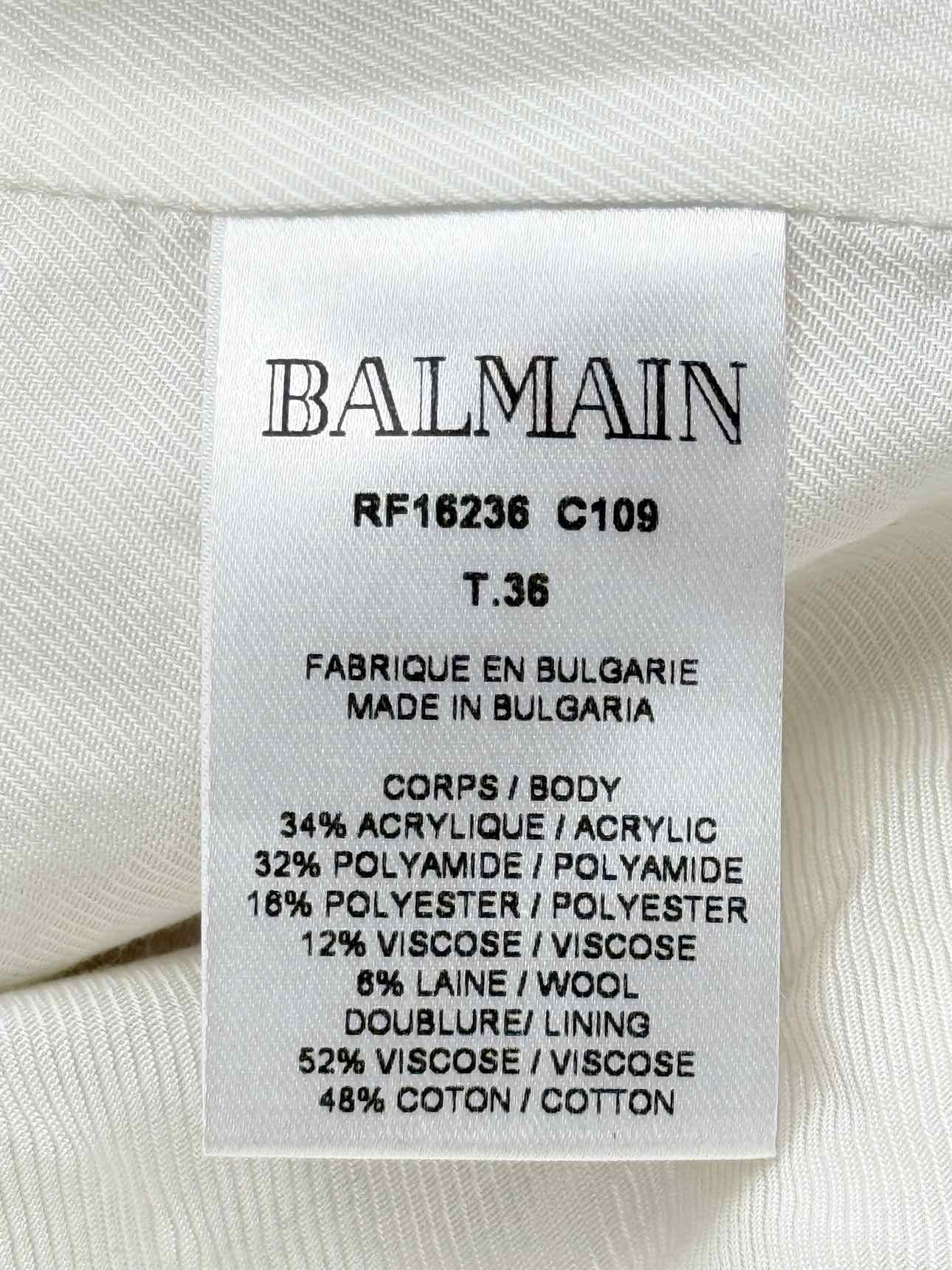 BALMAIN Beige Tweed Size US 4 Short Dress