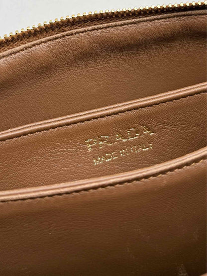 PRADA Logo-Strap Brown Shoulder Bag