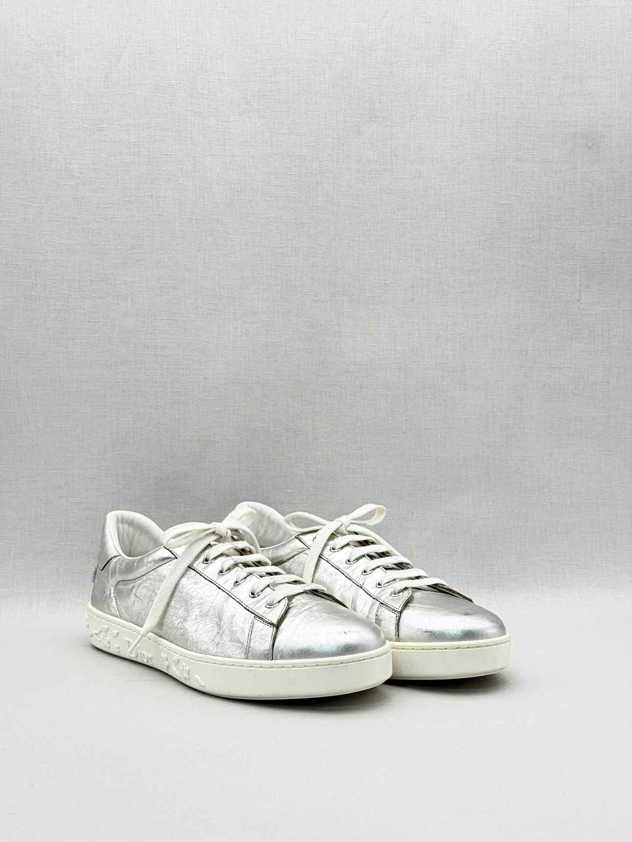 DIOR Low Top Metallic Silver Size EU 41 Sneakers