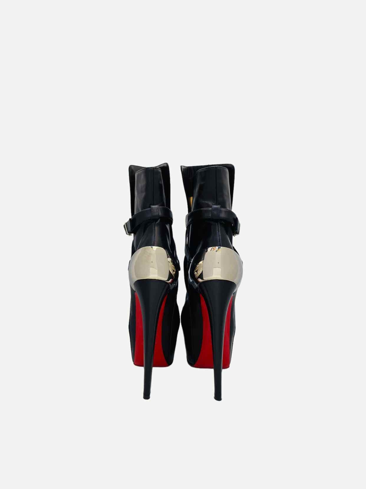 CHRISTIAN LOUBOUTIN Equestria Black Ankle Boots 36