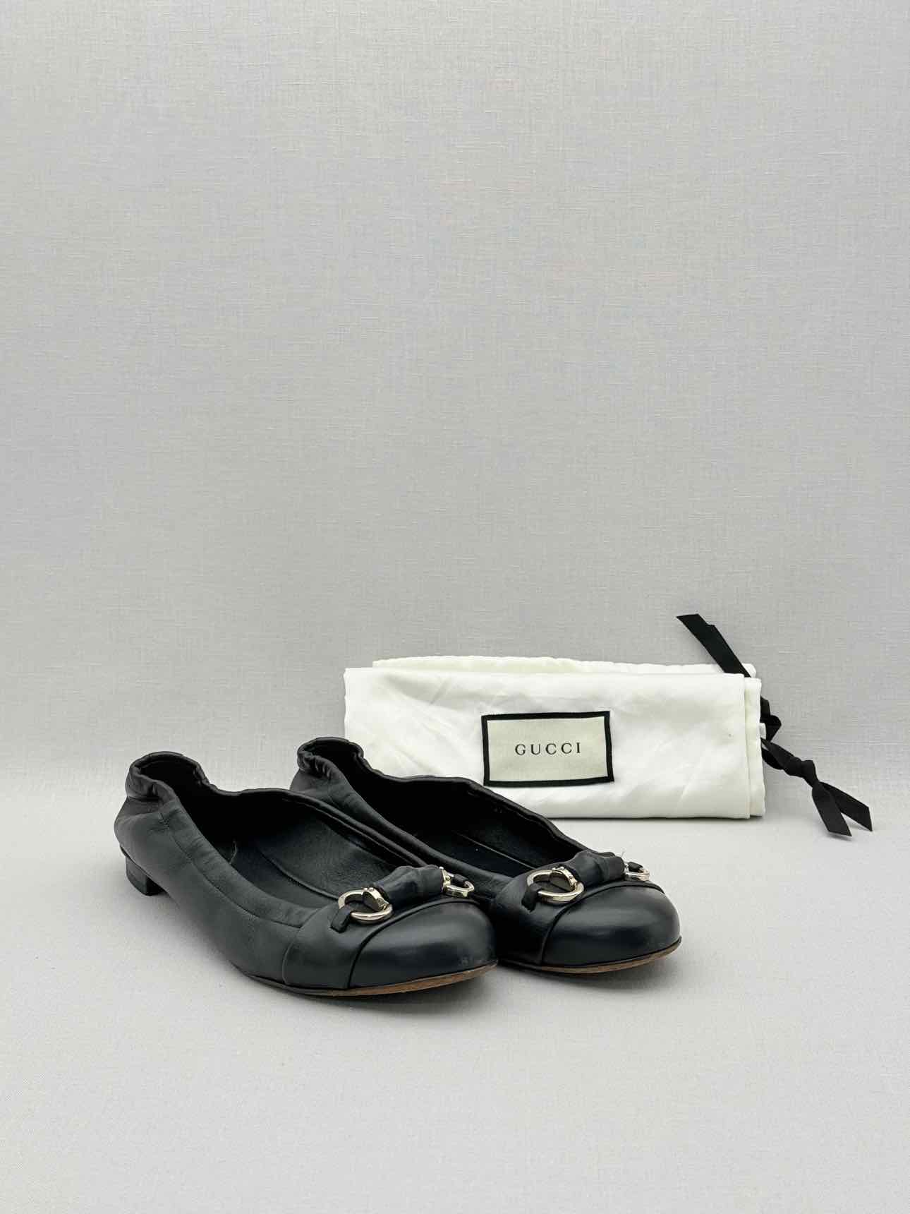 GUCCI Scrunch Black Size EU 37 Ballet Flats