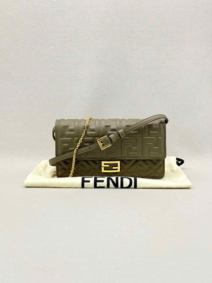FENDI WOC Khaki FF Embossed Crossbody