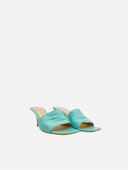 GIANVITO ROSSI Square Toe Turquoise Mules 38.5