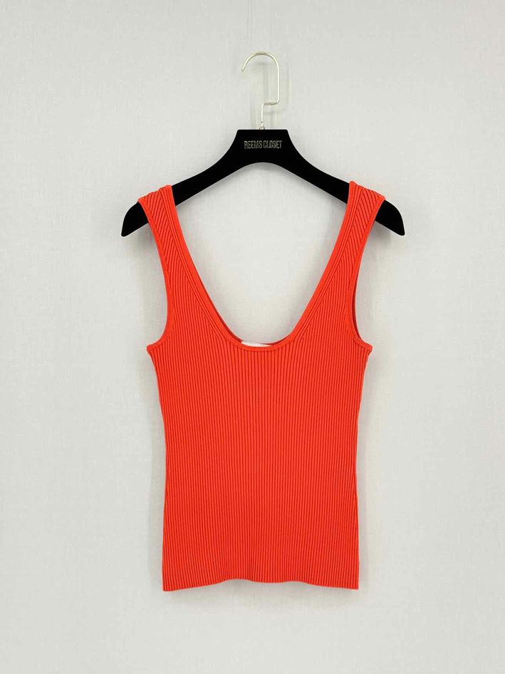 ZIMMERMANN Orange Ribbed Size Medium Tank Top