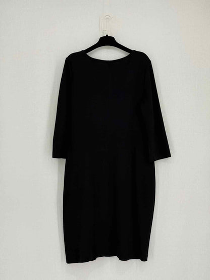 ST. JOHN Black Size Large Knee Length Dress