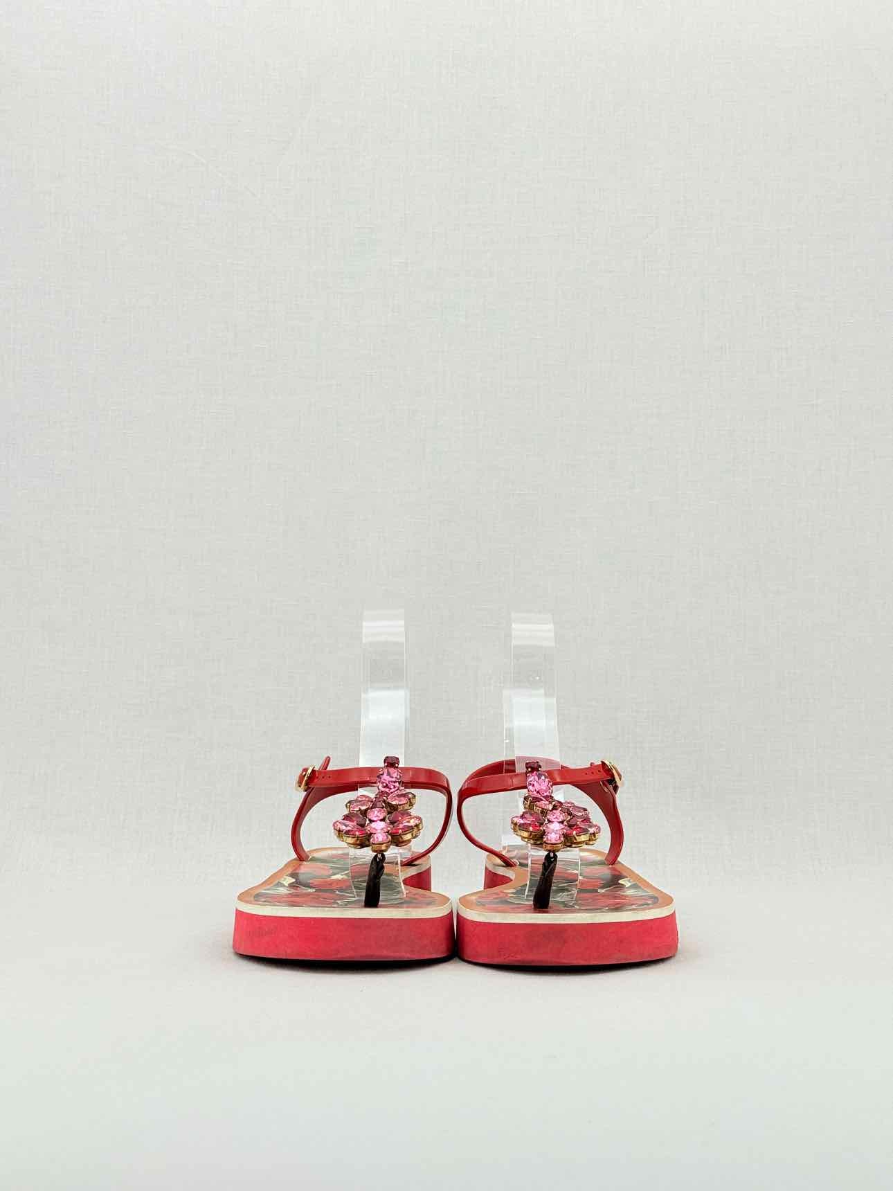 DOLCE & GABBANA Red Printed Size EU 40 Sandals