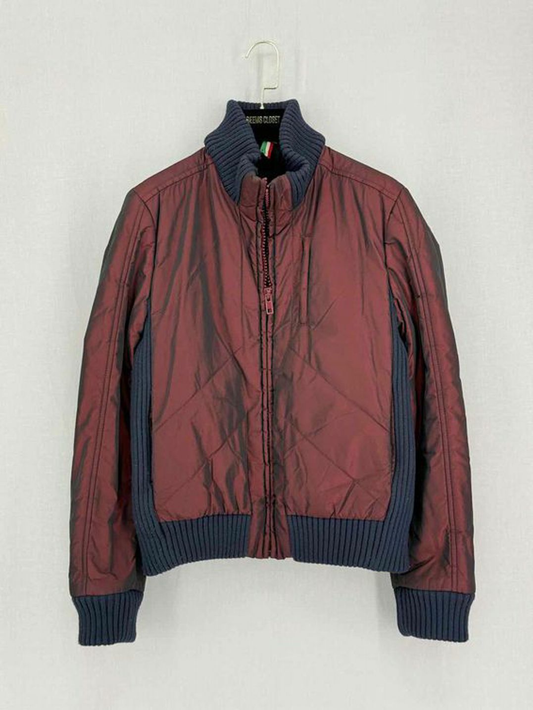 MOSCHINO Bomber Burgundy & Blue Size US 40 Jacket