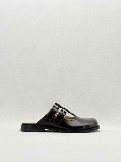 LOEWE Campo Mary Jane Burgundy Size EU 38 Mules