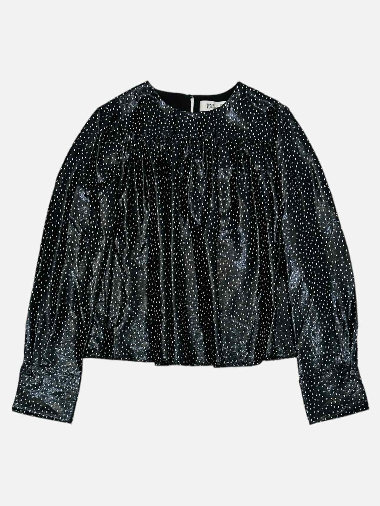 DIANE VON FURSTENBERG Black & White Size US 4 Blouse