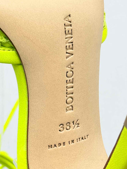 BOTTEGA VENETA Neon Yellow Size EU 38.5 Heeled Sandals