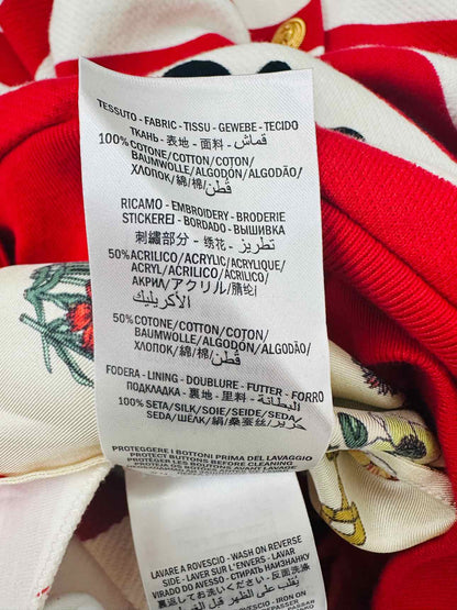 GUCCI Red & White Striped Size Small Cardigan