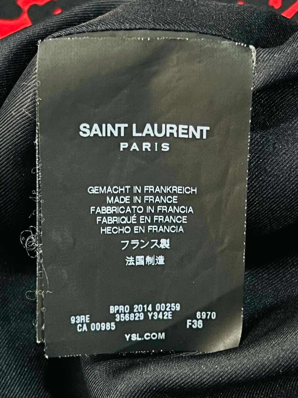 SAINT LAURENT Red & Black Size US 6 Short Dress