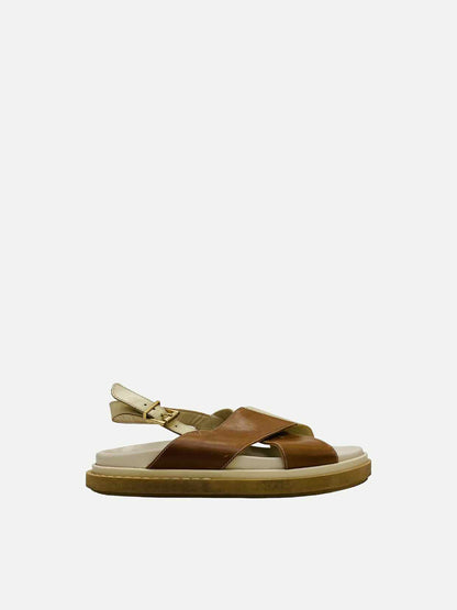 ALOHAS Crisscross Cream & Brown Size EU 40 Sandals
