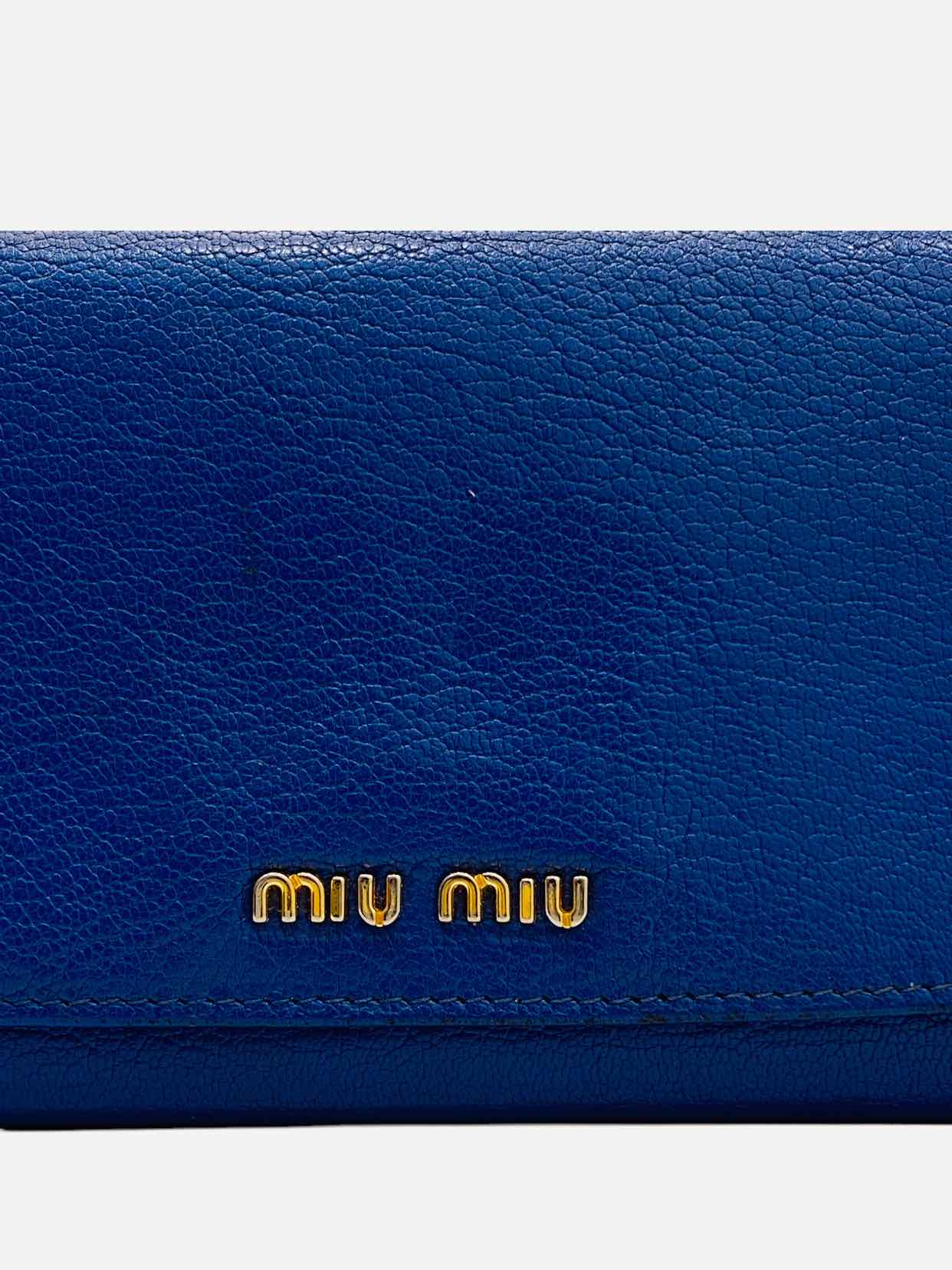 Pre - loved MIU MIU Wallet on Chain Royal Blue Shoulder Bag at Reems Closet