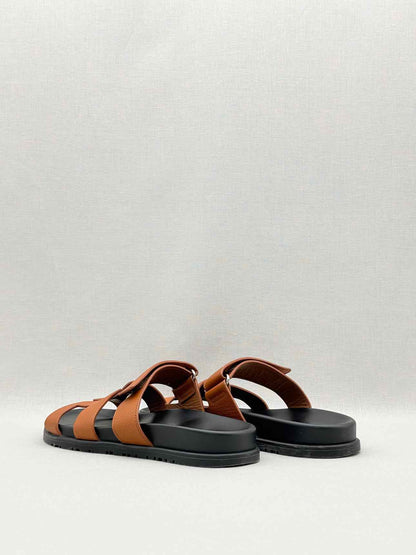 HERMES Chypre Natural Size EU 38.5 Sandals