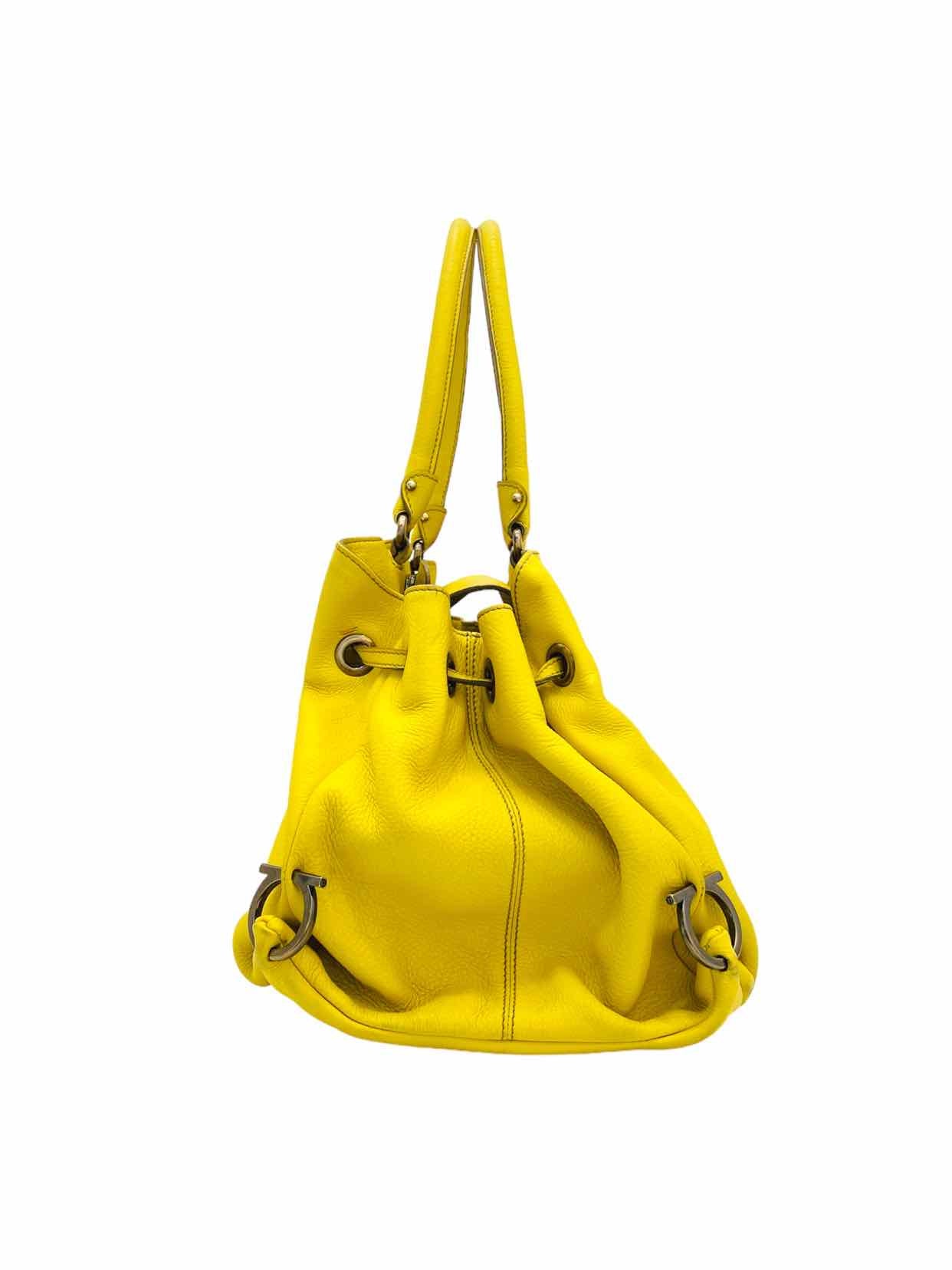 SALVATORE FERRAGAMO Gancini Yellow Tote Bag