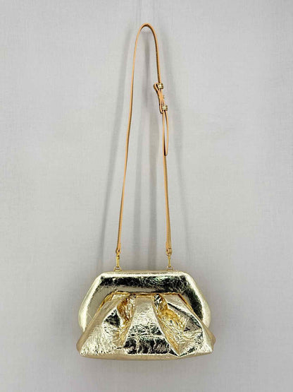 THEMOIRE Gea Pineapple Metallic Gold Clutch