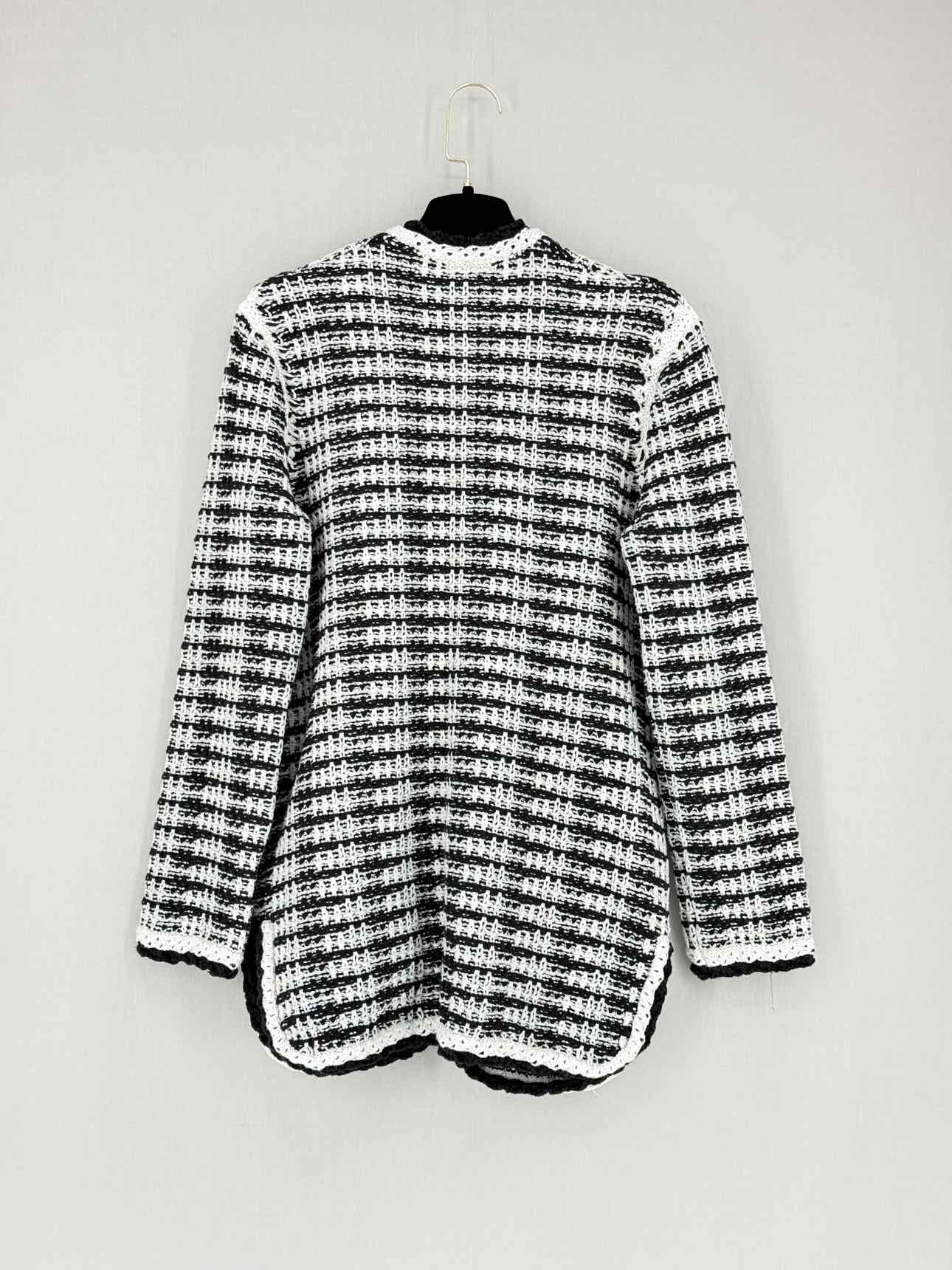 MAJE Black & White Crochet Size US 2 Cardigan