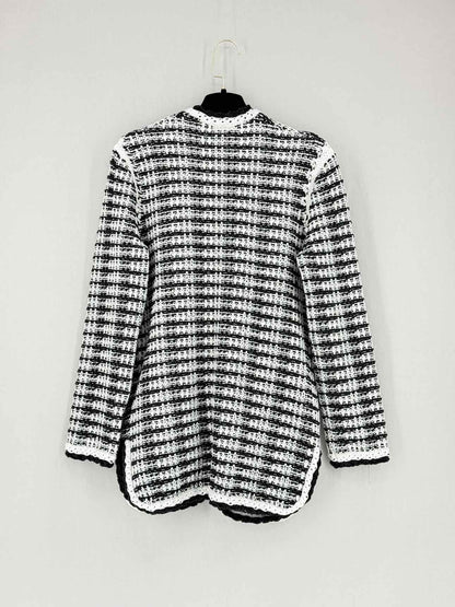 MAJE Black & White Crochet Size US 2 Cardigan