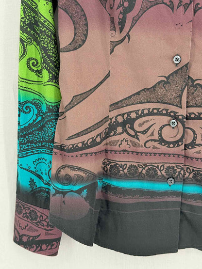 ETRO Grey Multicolor Paisley Print Size US 2 Shirt