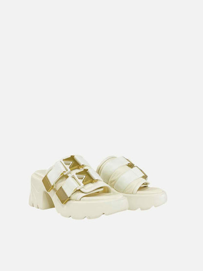 BOTTEGA VENETA Flash Buckle Off-white Size EU 39 Mules