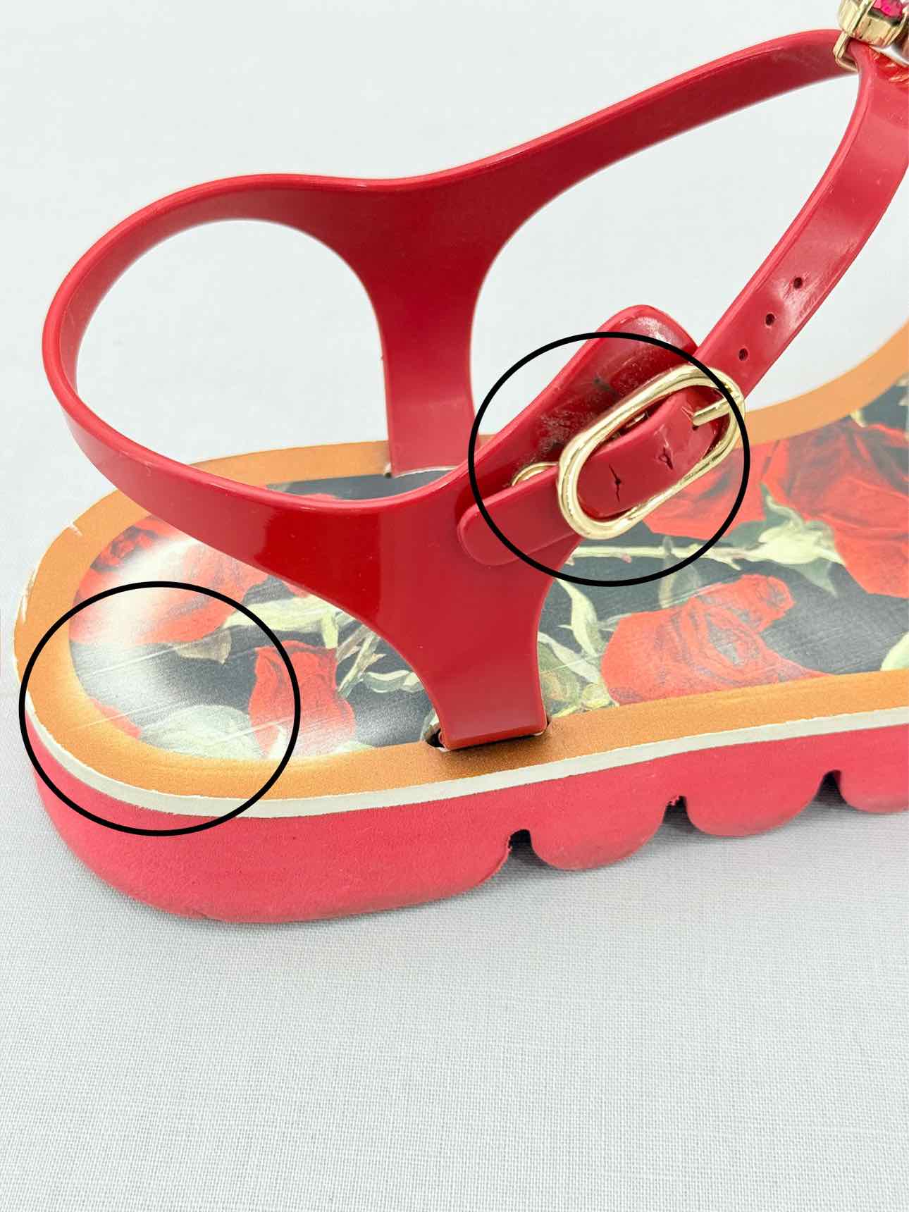 DOLCE & GABBANA Red Printed Size EU 40 Sandals