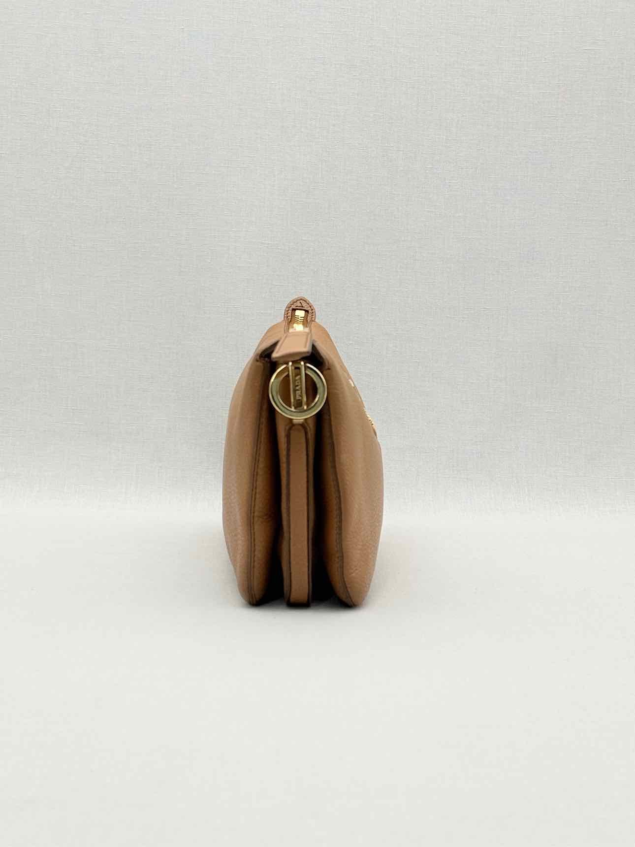 PRADA Logo-Strap Brown Shoulder Bag