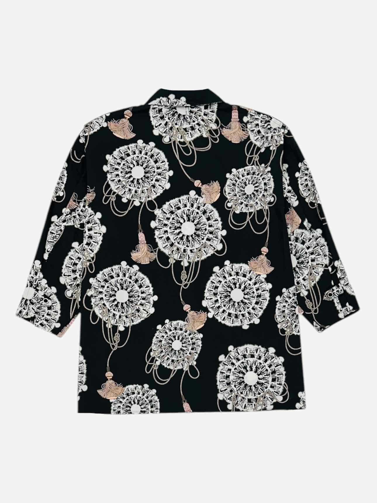 HERMES Black & White Print Size US 4 Shirt