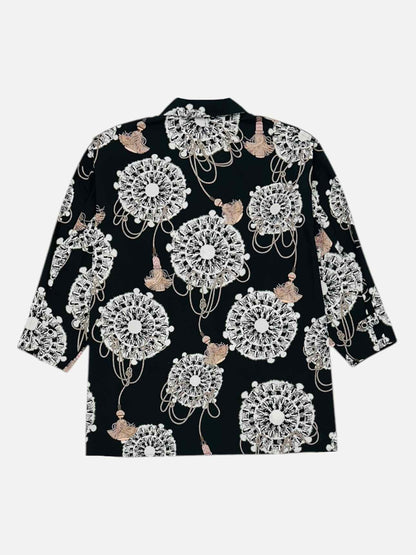 HERMES Black & White Print Size US 4 Shirt